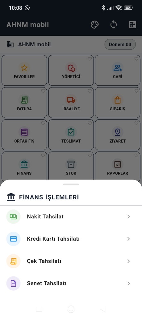 AHNM Mobil Finans İşlemleri: Sahada Nakit, Kart, Çek ve Senet Tahsilatı